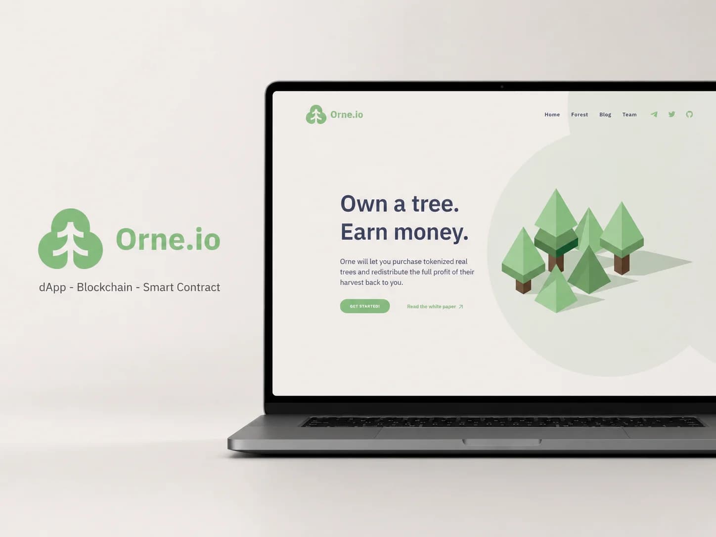Capture d’écran d’Orne.io — plateforme RWA environnementale et traçabilité