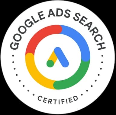 Badge Google Ads Search Certified obtenu par Luc Michault en 2026