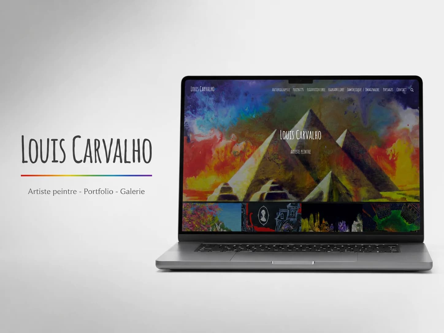 Mockup du portfolio de Louis Carvalho, artiste peintre