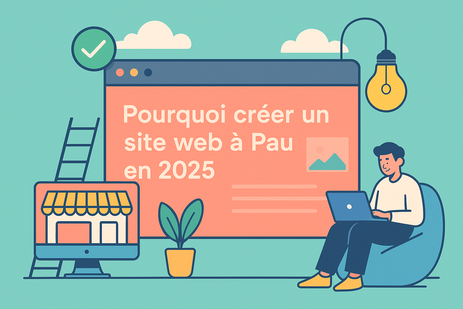 Illustration d’un site web d’entreprise en cours de conception à Pau.