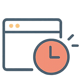Icône illustrant un développement web rapide et personnalisé
