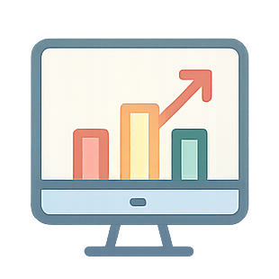 Icône représentant le suivi des performances marketing et reporting
