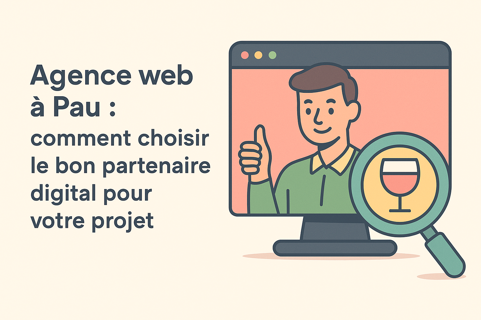Illustration représentant un client choisissant une agence web locale pour son projet digital