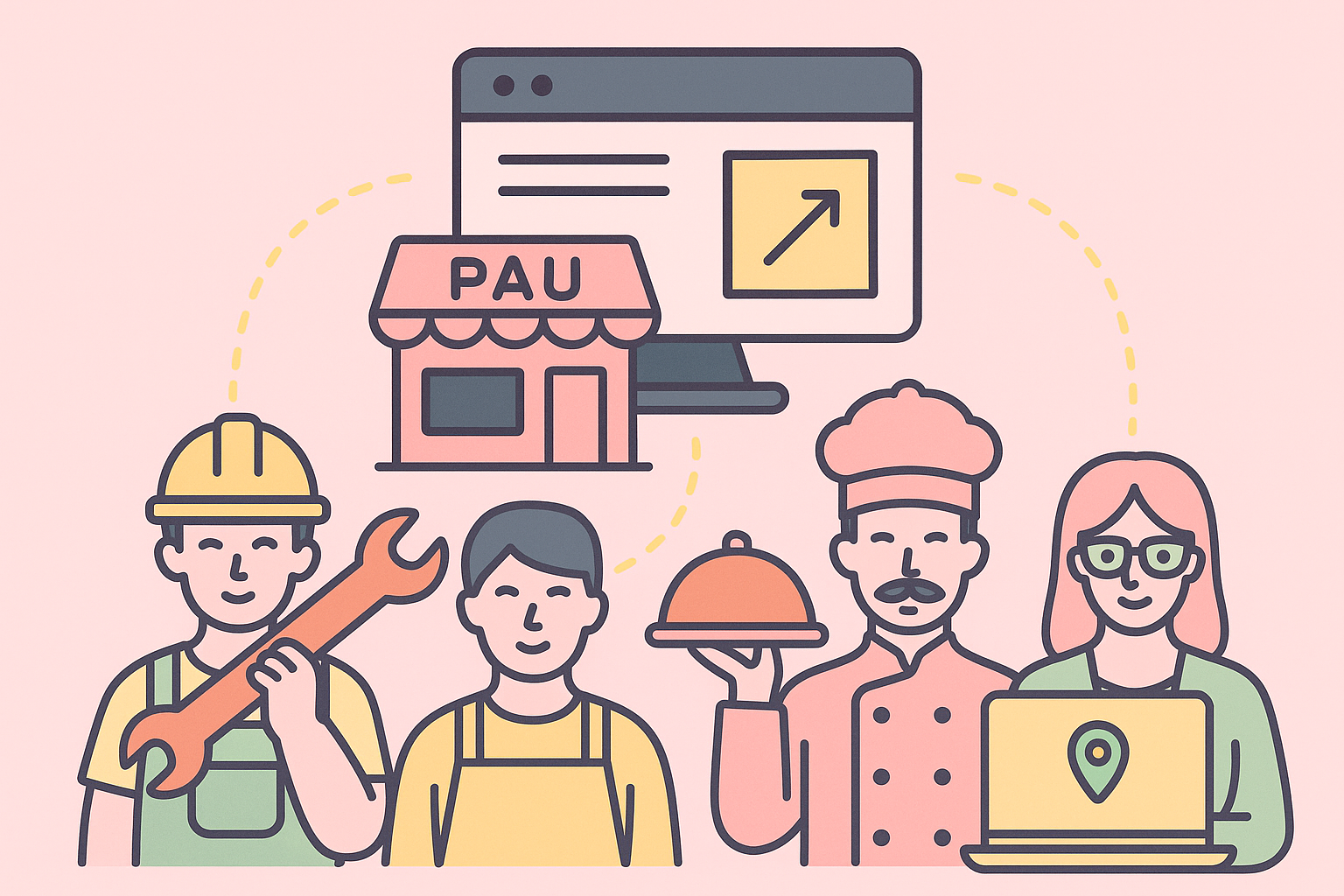 Illustration représentant les secteurs à Pau bénéficiant d’un site internet optimisé