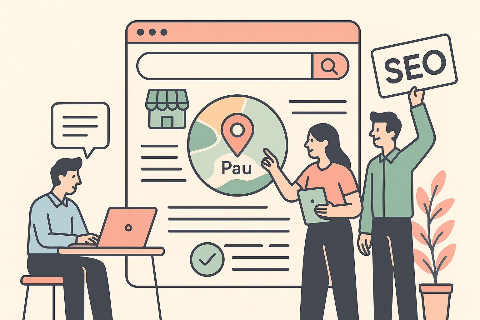 Illustration d’une entreprise de Pau optimisant sa visibilité locale en ligne