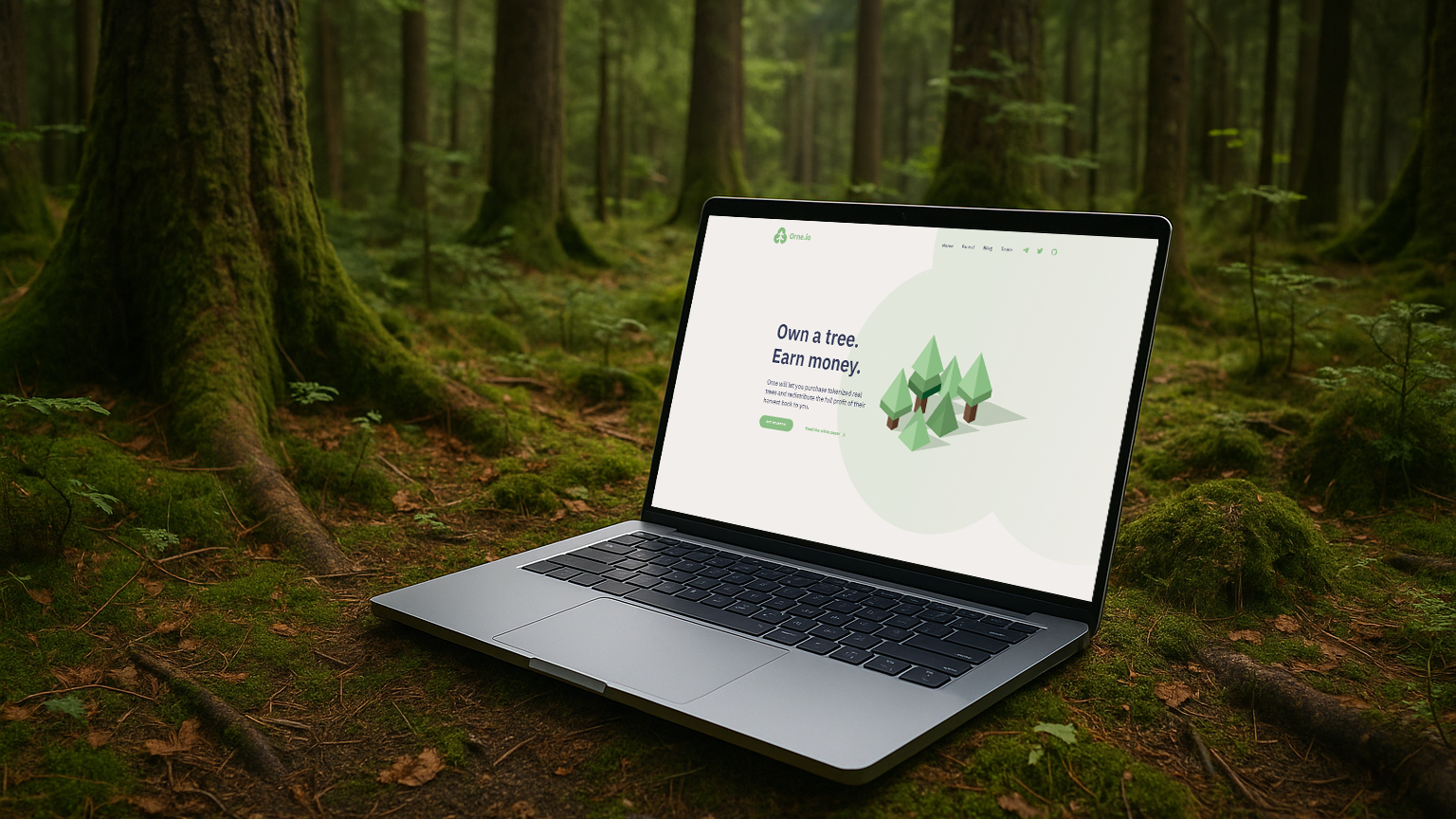 Mockup du site Orne.io, plateforme forestière innovante développée à Pau
