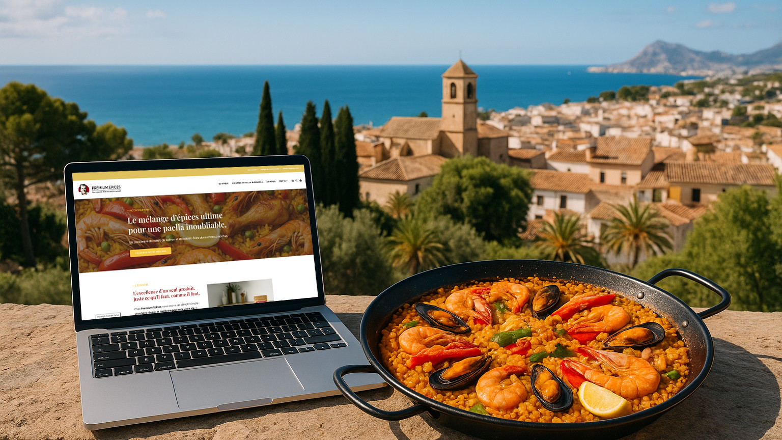 Illustration du site e-commerce Premium Épices pour épices à paella