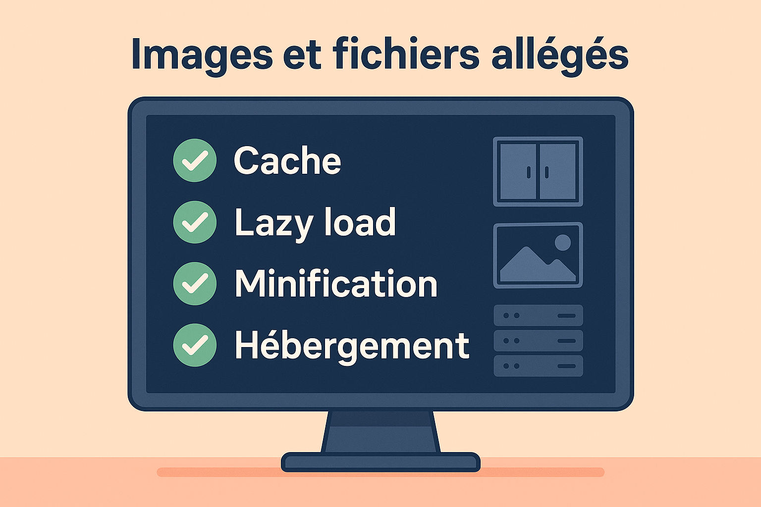 Checklist d’optimisation technique sur écran d’ordinateur