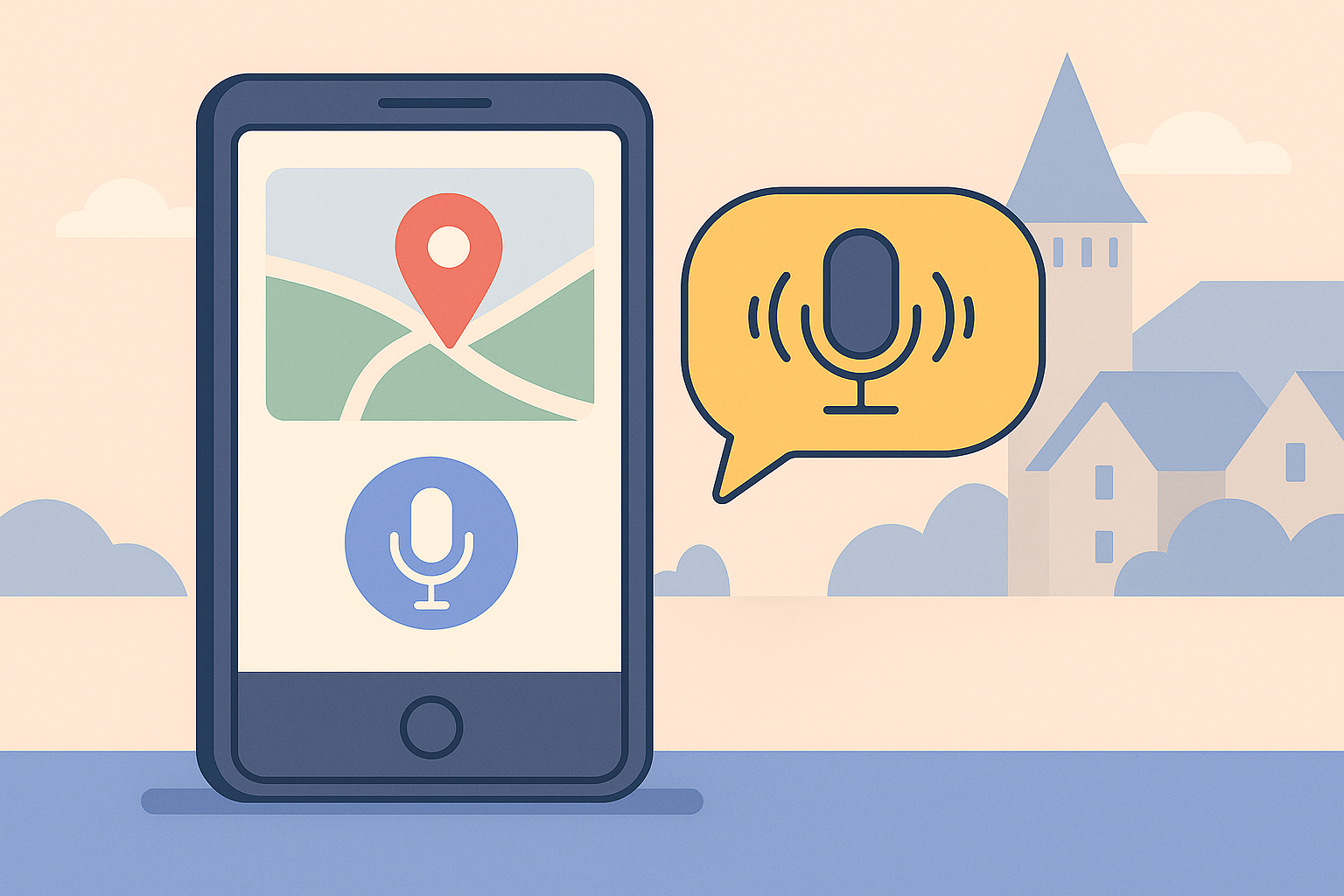 Assistant vocal effectuant une recherche locale à Pau
