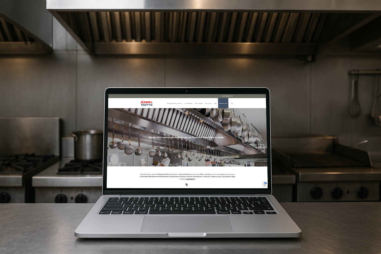 Site web professionnel pour nettoyage de hotte Label Hotte