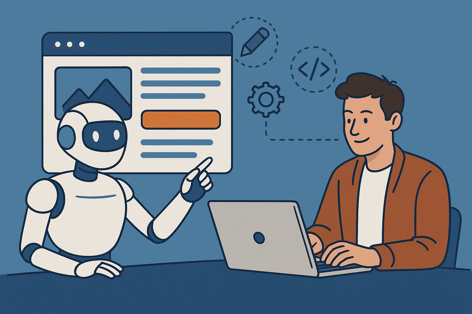 Illustration de l’IA dans la création de site web